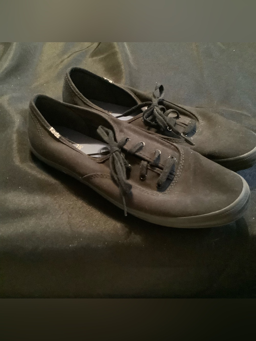 KEDS:   Black Low-Profile Canvas Sneakers